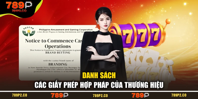 Danh sách các giấy phép hợp pháp của thương hiệu